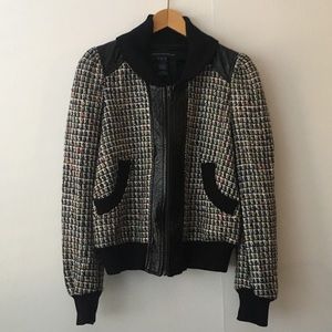 French Connection Tweed Bomber Jacket Size 8